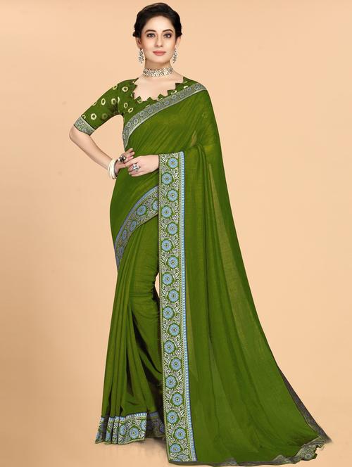 lace bordered woven saree with blouse - 19628600 - Very Small Image - 1