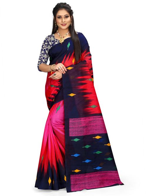women's self design multi colored saree with blouse - 19628810 - Very Small Image - 1