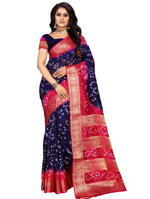 women's self design multi colored saree with blouse - 19628947 - Very Small Image - 1