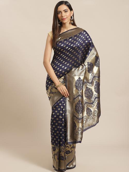 women's self design blue colored saree - 19628963 - Very Small Image - 1