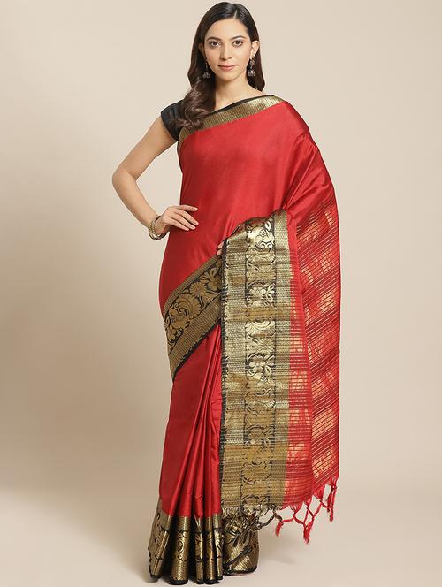 women's bordered royal blue colored saree with blouse - 19629507 - Very Small Image - 1