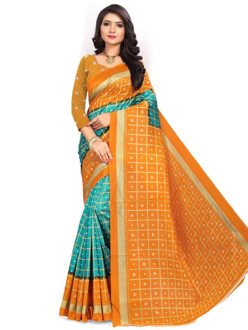 women's printed blue colored saree - 19629772 - Very Small Image - 1