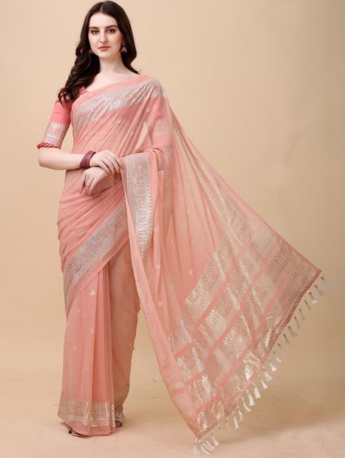 women's embroidered saree - 19630230 - Very Small Image - 1