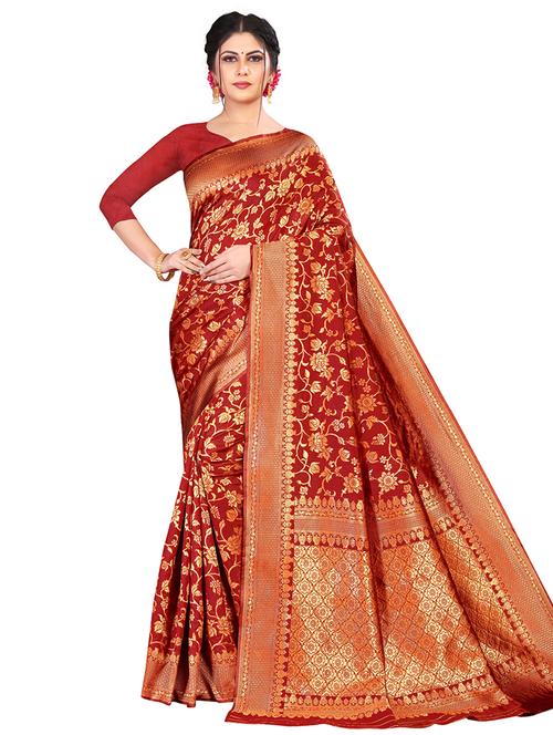 women's banarasi saree - 19630344 - Very Small Image - 1