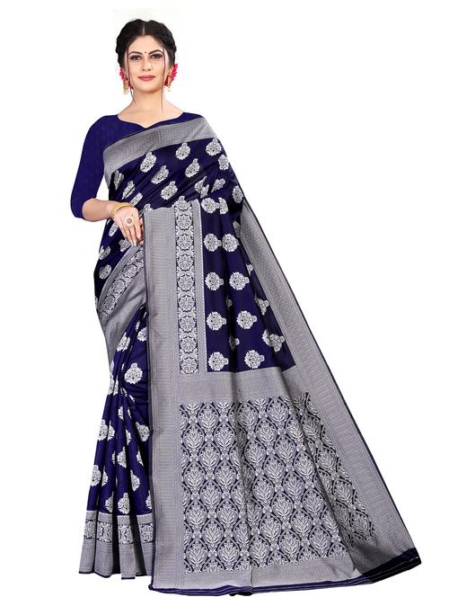women's banarasi saree with blouse - 19630671 - Very Small Image - 1