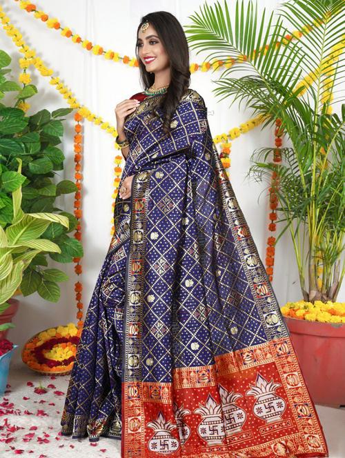 bandhani printed saree - 19630677 - Very Small Image - 1