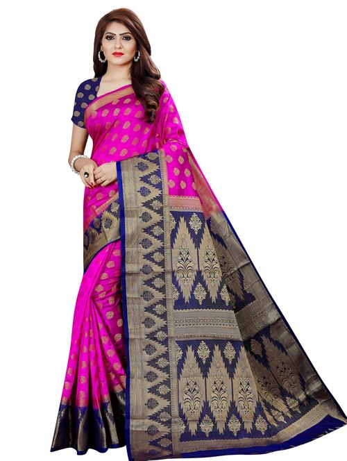 women's printed magenta colored saree - 19630693 - Very Small Image - 1