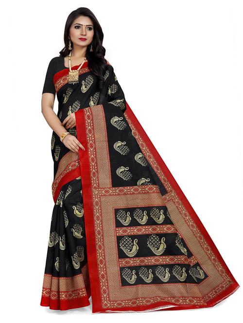 women's quirky black colored saree - 19630938 - Very Small Image - 1