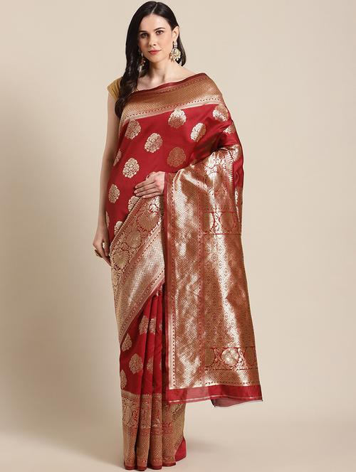 women's banarasi saree with blouse - 19631122 - Very Small Image - 1
