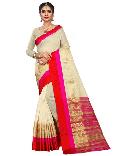 women's self design white colored saree - 19631162 - Very Small Image - 1