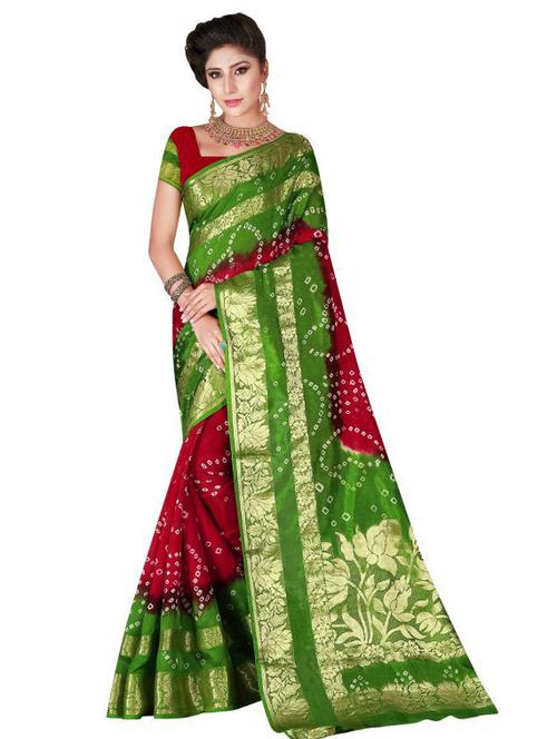 women's floral multi colored saree with blouse - 19631295 - Very Small Image - 1