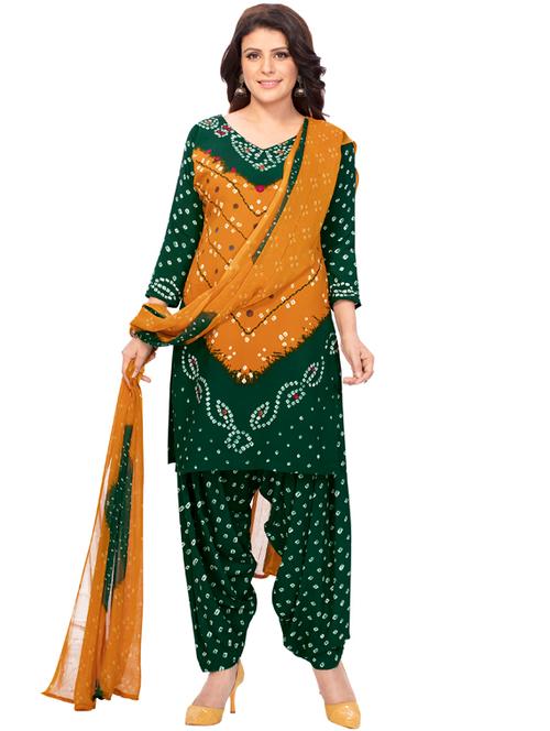 printed unstitched patiyala suit set - 19631372 - Very Small Image - 1