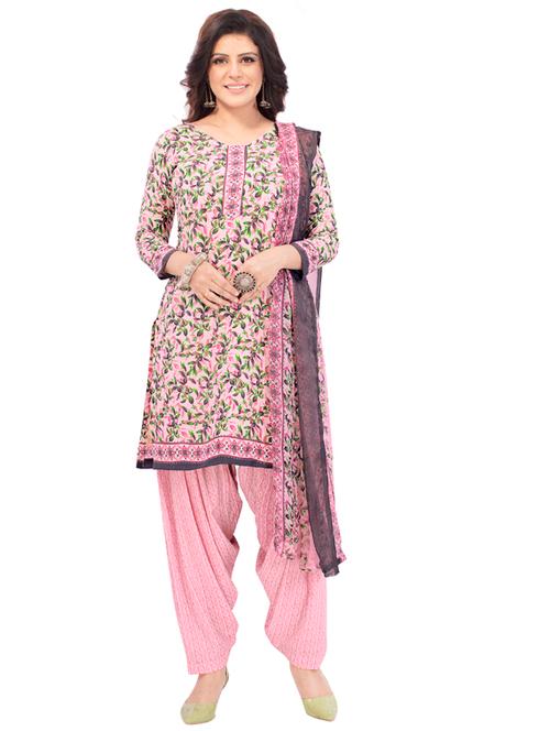 printed unstitched patiyala suit set - 19631394 - Very Small Image - 1