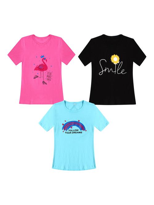 girls pack of 3 printed regular tees - 19635250 - Very Small Image - 1