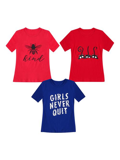 girls pack of 3 printed regular tees - 19635251 - Very Small Image - 1