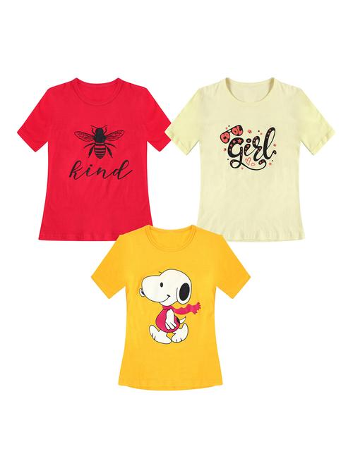 girls pack of 3 printed regular tees - 19635256 - Very Small Image - 1