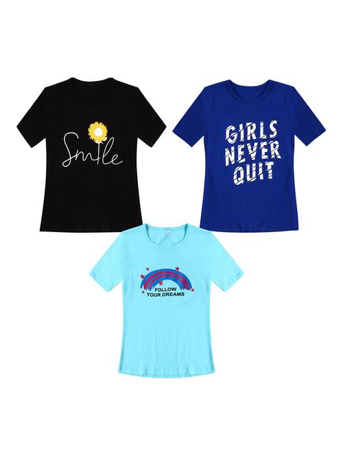 girls pack of 3 printed regular tees - 19635264 - Very Small Image - 1