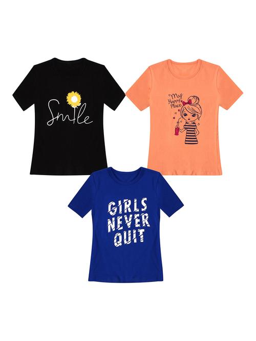 girls pack of 3 printed regular tees - 19635270 - Very Small Image - 1
