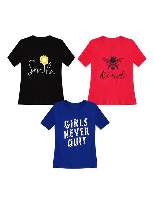 girls pack of 3 printed regular tees - 19635280 - Very Small Image - 1