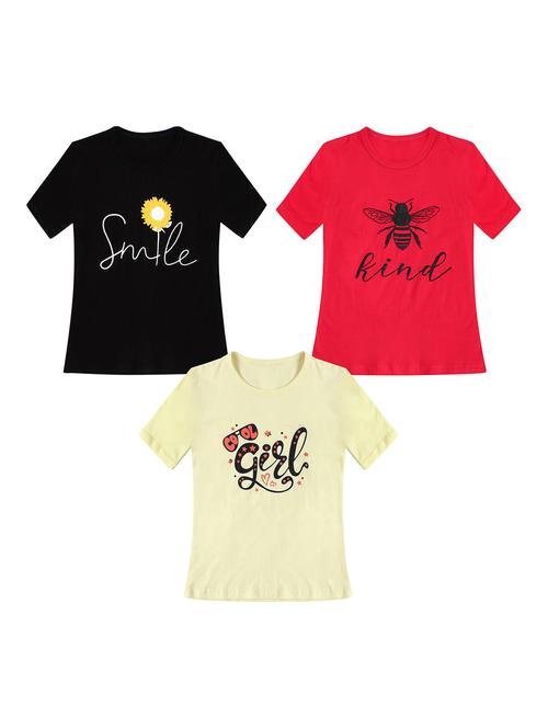 girls pack of 3 printed regular tees - 19635284 - Very Small Image - 1