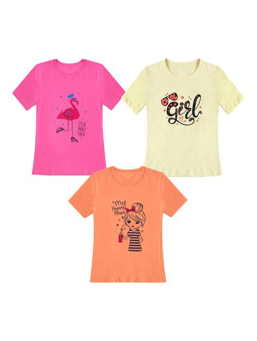 girls pack of 3 printed regular tees - 19635300 - Very Small Image - 1