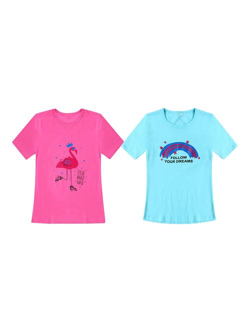girls pack of 2 printed regular tees - 19635308 - Very Small Image - 1