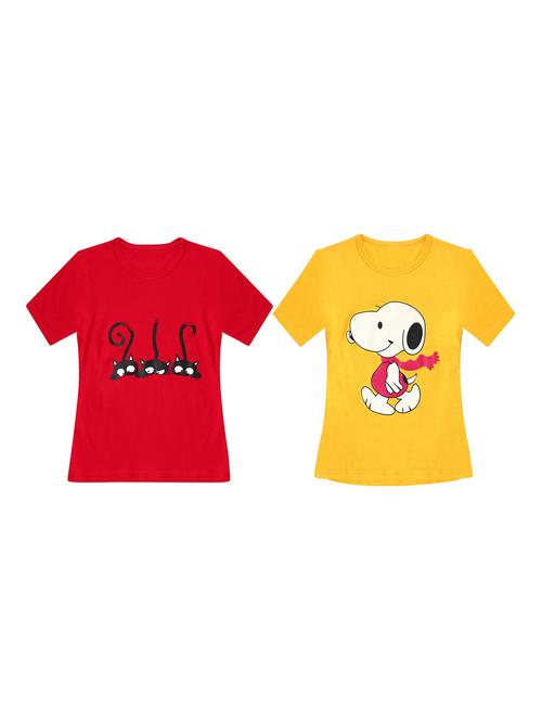 girls pack of 2 printed regular tees - 19635316 - Very Small Image - 1