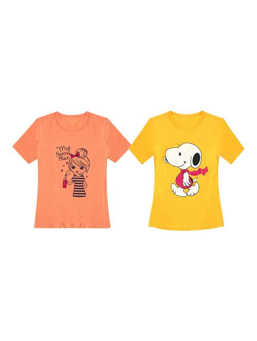 girls pack of 2 printed regular tees - 19635319 - Very Small Image - 1