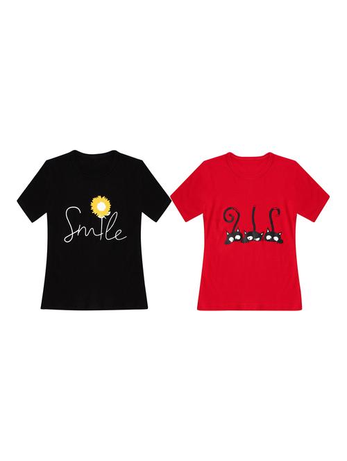 girls pack of 2 printed regular tees - 19635342 - Very Small Image - 1
