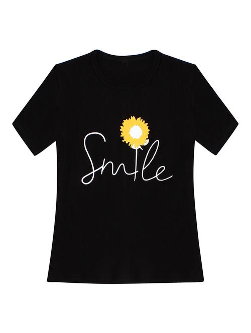 girls round neck printed regular tee - 19635354 - Very Small Image - 1