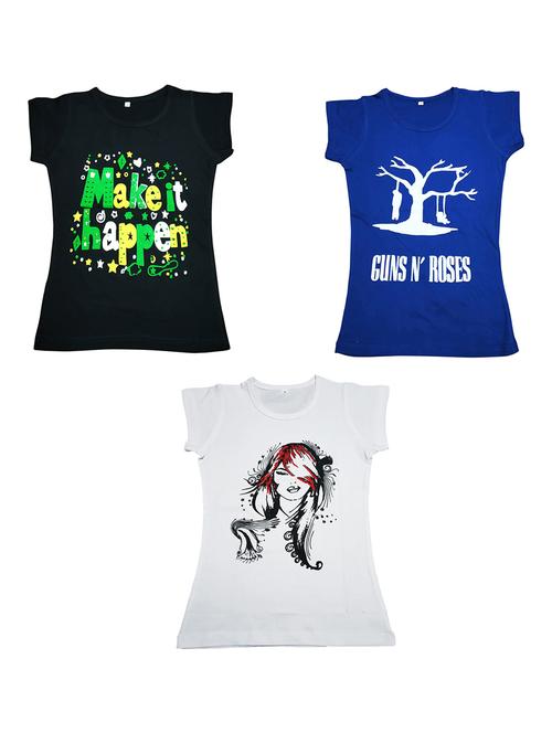 girls pack of 3 printed regular tees - 19635378 - Very Small Image - 1