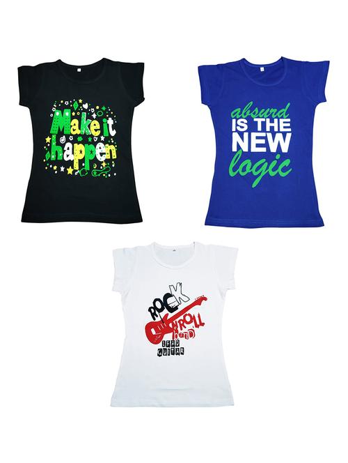 girls pack of 3 printed regular tees - 19635381 - Very Small Image - 1