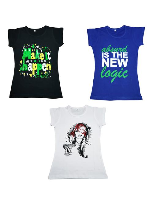girls pack of 3 printed regular tees - 19635382 - Very Small Image - 1