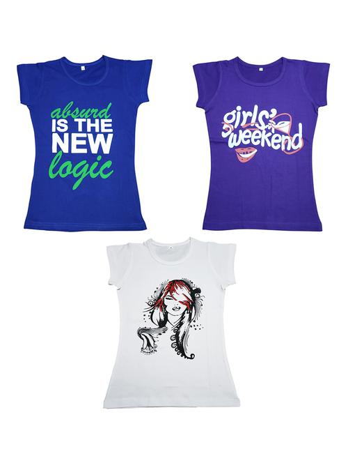 girls pack of 3 printed regular tees - 19635457 - Very Small Image - 1