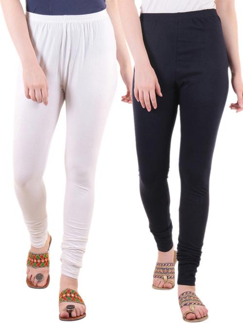 women's solid leggings combo - 19637522 - Very Small Image - 1