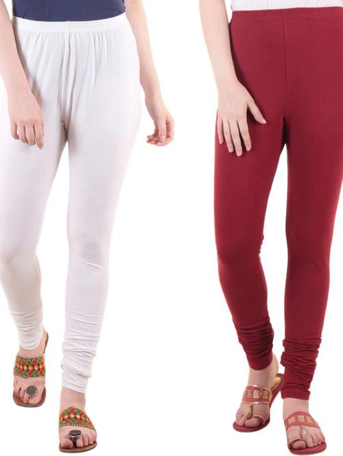 women's solid leggings combo - 19637529 - Very Small Image - 1