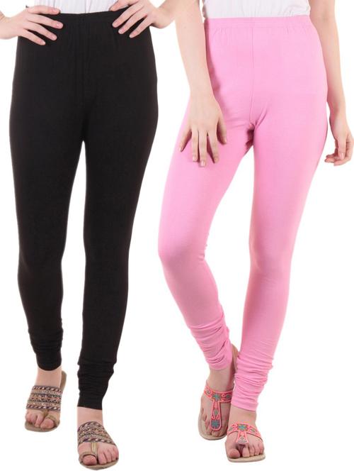 women's solid leggings combo - 19637535 - Very Small Image - 1