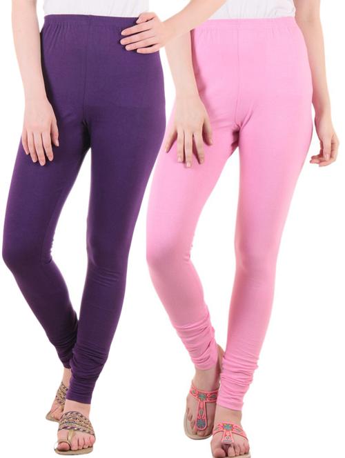 women's solid leggings combo - 19637546 - Very Small Image - 1