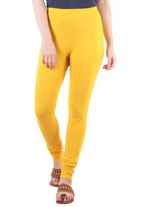 yellow cotton blend leggings - 19637557 - Very Small Image - 1