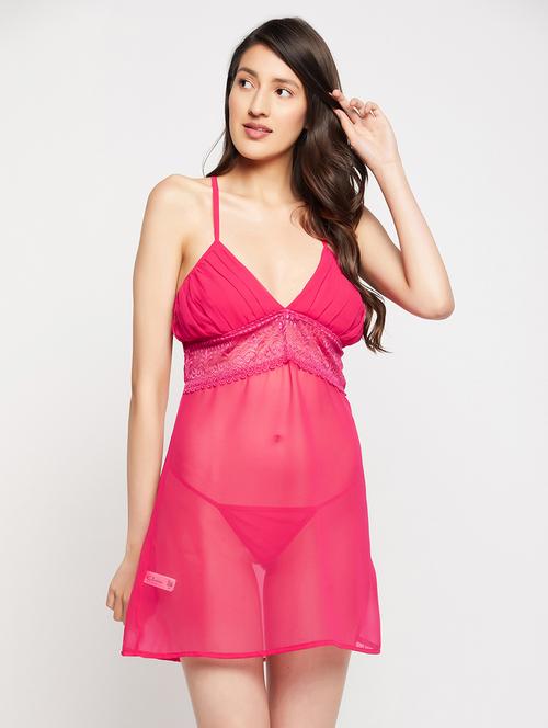 v neck solid babydoll - 19637669 - Very Small Image - 1
