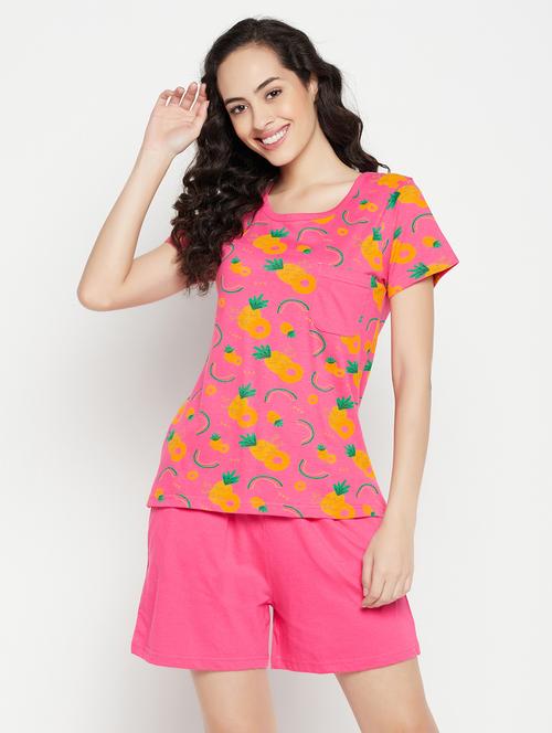 printed shorts set nightwear set - 19637922 - Very Small Image - 1