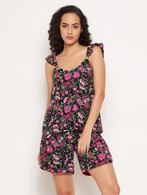floral print shorts set nightwear set - 19637948 - Very Small Image - 1