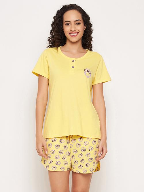 owl print shorts set nightwear set - 19637968 - Very Small Image - 1