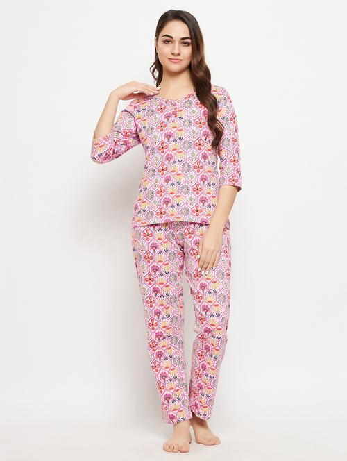 floral print pyjama set nightwear set - 19637984 - Very Small Image - 1