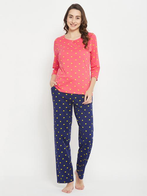 heart print pyjama set nightwear set - 19638043 - Very Small Image - 1