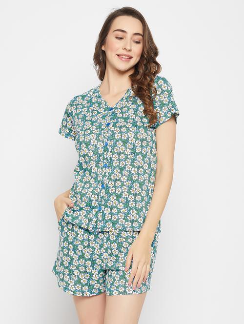 floral print shorts set nightwear set - 19638052 - Very Small Image - 1