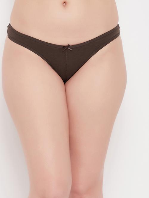 brown cotton bikini panty - 19638866 - Very Small Image - 1