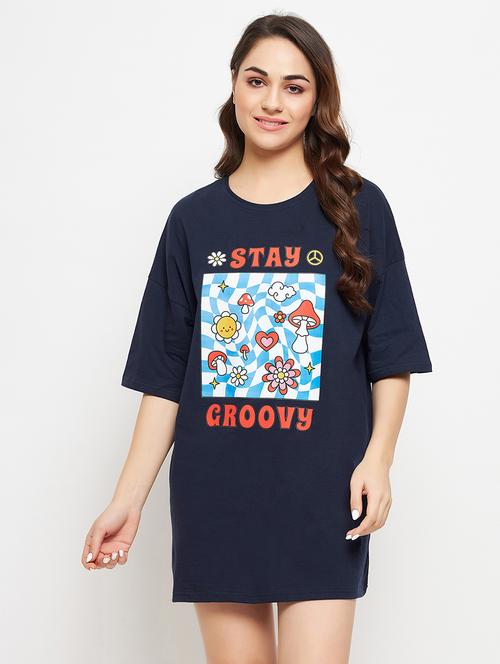 women's front print round neck t-shirt - 19639161 - Very Small Image - 1