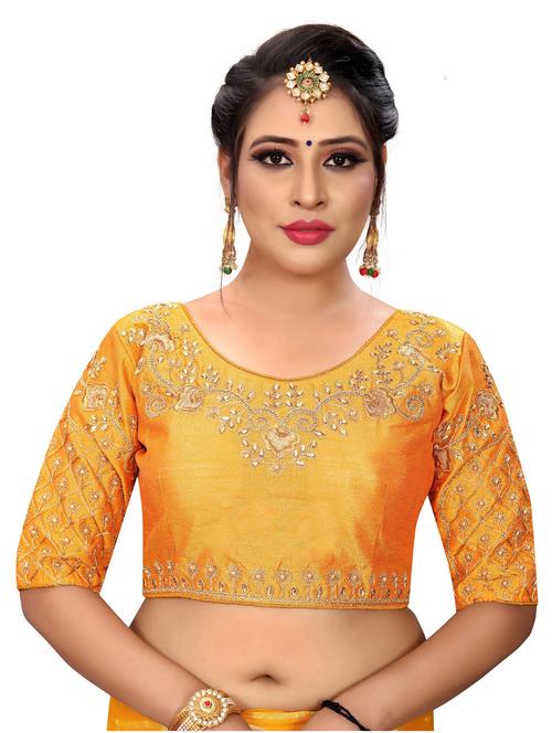 yellow cotton blend regular blouse - 19639277 - Very Small Image - 1