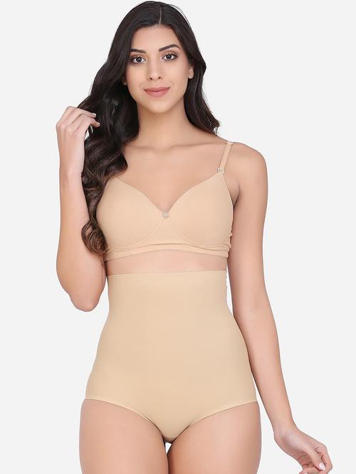 beige poly spandex shaper brief shapewear - 19639447 - Very Small Image - 1